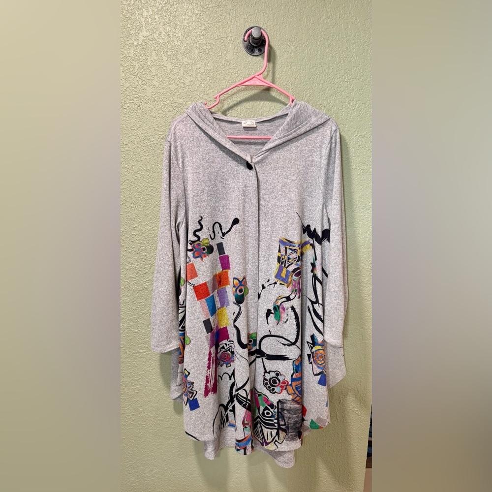 Et Lois Artsy Cardigan with Hood Size L